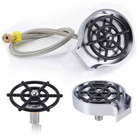 Lave-verre de robinet de nettoyeur de tasse automatique, lave-verre intégré de lave-bouteille de bière, pour le restaurant de maison de bar de magasin de thé (argent, 1PCS)