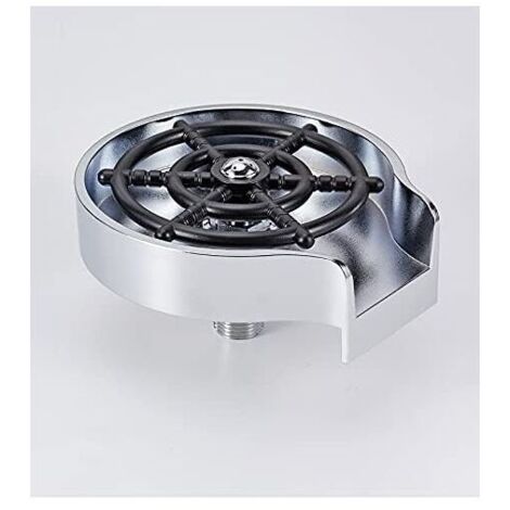 Lave-verres pour évier, nettoyant pour vitres d'évier, lave-verres, brosse à verre pour évier de bar, acier inoxydable, lave-bouteilles, accessoires d'évier de cuisine, lave-verres, argent