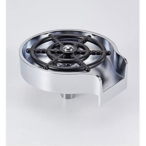 Lave-verres pour évier, nettoyant pour vitres d'évier, lave-verres, brosse à verre pour évier de bar, acier inoxydable, lave-bouteilles, accessoires d'évier de cuisine, lave-verres, argent