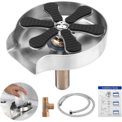 Lave-verres pour évier, nettoyeur de tasses pour évier, rince-verres en métal pour évier de cuisine, rince-verres à fixer sur le robinet pour éviers de cuisine, lave-bouteilles, accessoires d'évier de