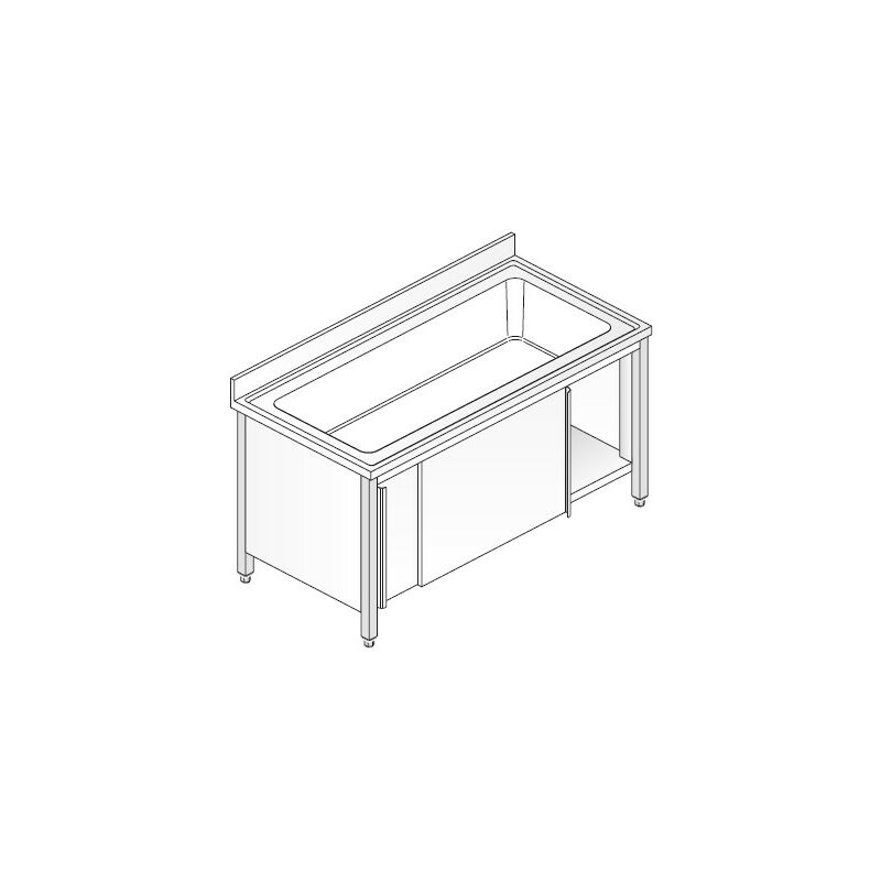 Lavello 100x60x85 acciaio inox 304 armadiato