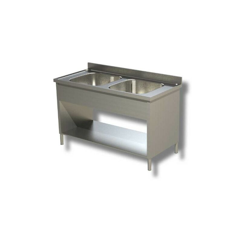 Lavello 100x60x85 acciaio inox 304 su fianchi