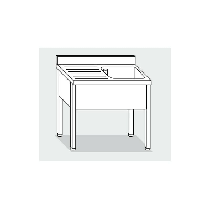 Lavello 100x70x85 acciaio inox 304 su gambe cucina...