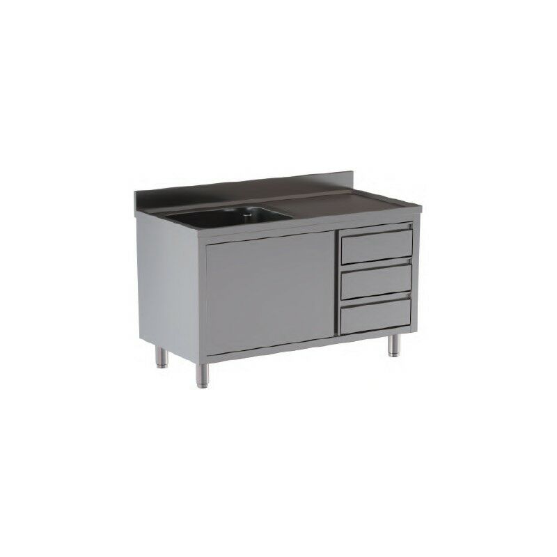 Lavello 100x70x85 acciaio inox 430 armadiato