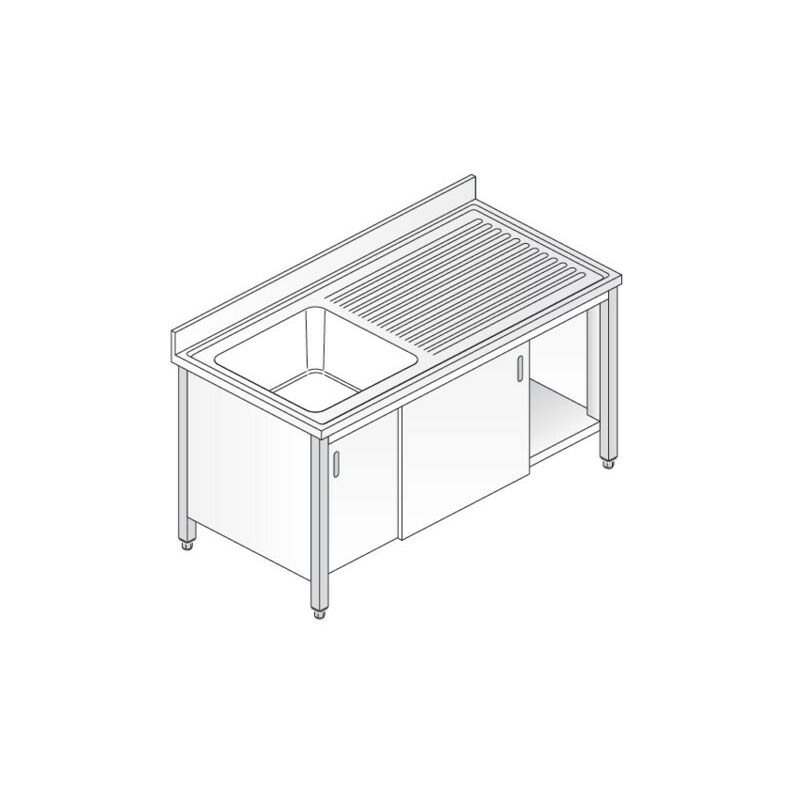 Lavello 120x60x85 acciaio inox 304 armadiato