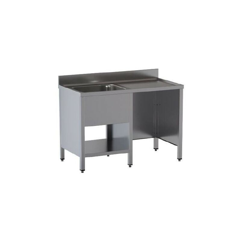 Lavello 120x60x85 acciaio inox 430 su fianchi