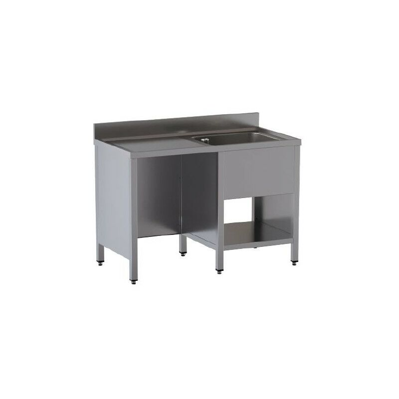 Lavello 120x60x85 acciaio inox 430 su fianchi