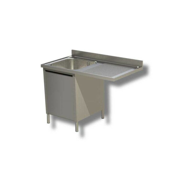 Lavello 120x70x85 acciaio inox 430 armadiato vano
