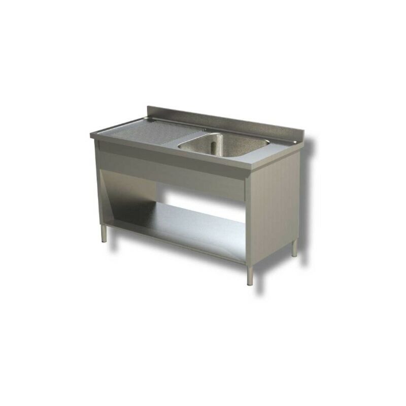 Lavello 120x70x85 acciaio inox 430 su fianchi