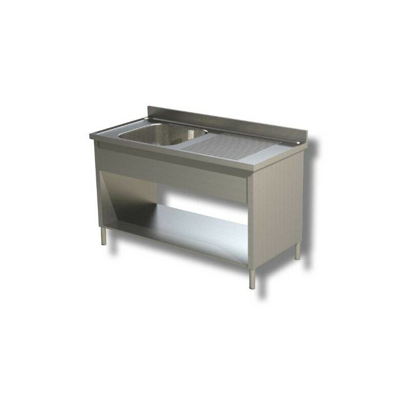 Lavello 130x60x85 acciaio inox 304 su fianchi