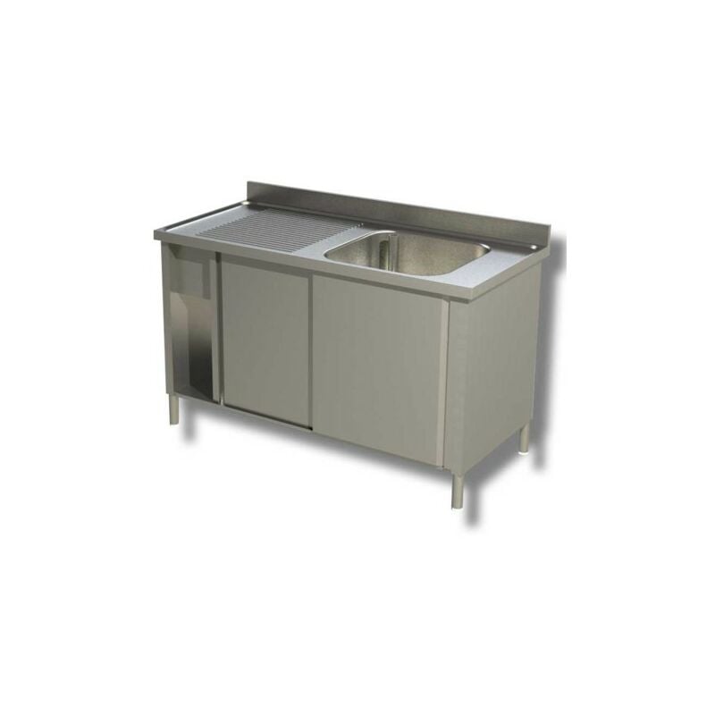 Lavello 130x60x85 acciaio inox 430 armadiato
