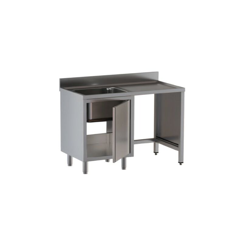 Lavello 140x60x85 acciaio inox 430 armadiato vano