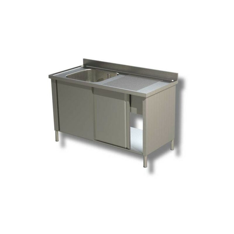 Lavello 140x70x85 acciaio inox 430 armadiato