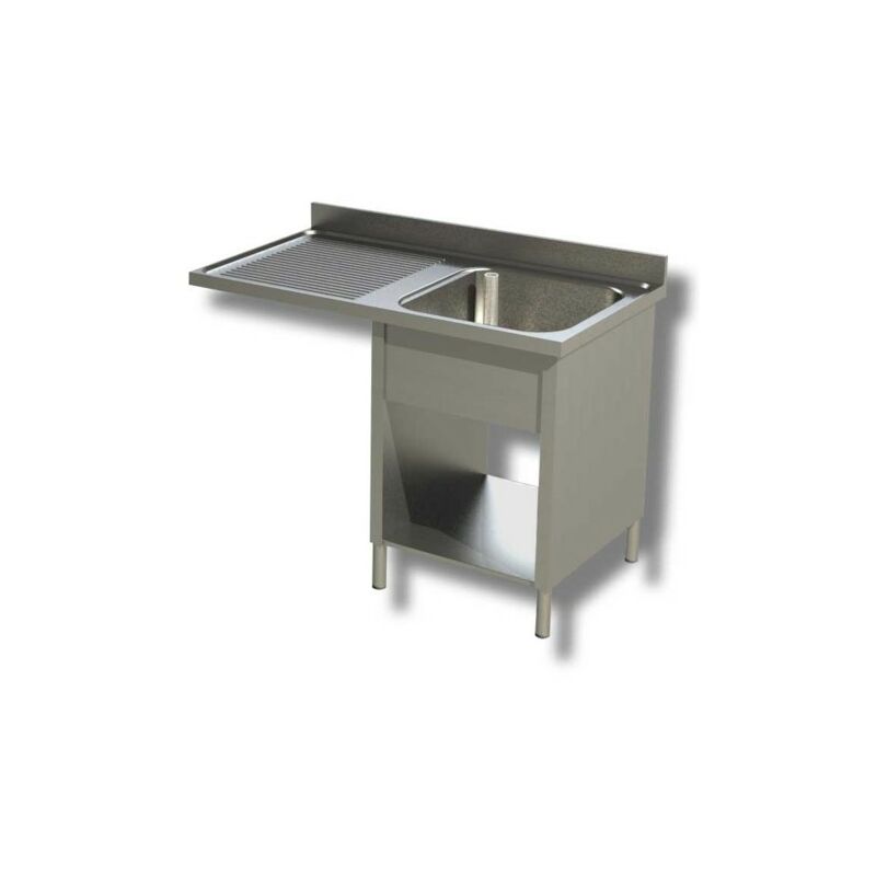 Lavello 140x70x85 acciaio inox 430 su fianchi