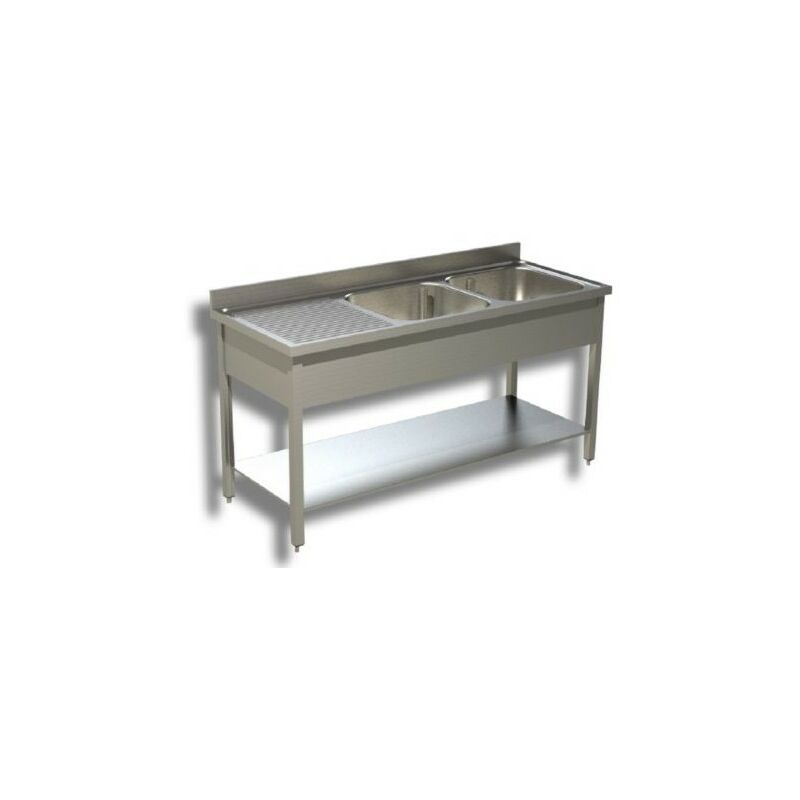 Lavello 140x70x85 acciaio inox 430 su gambe