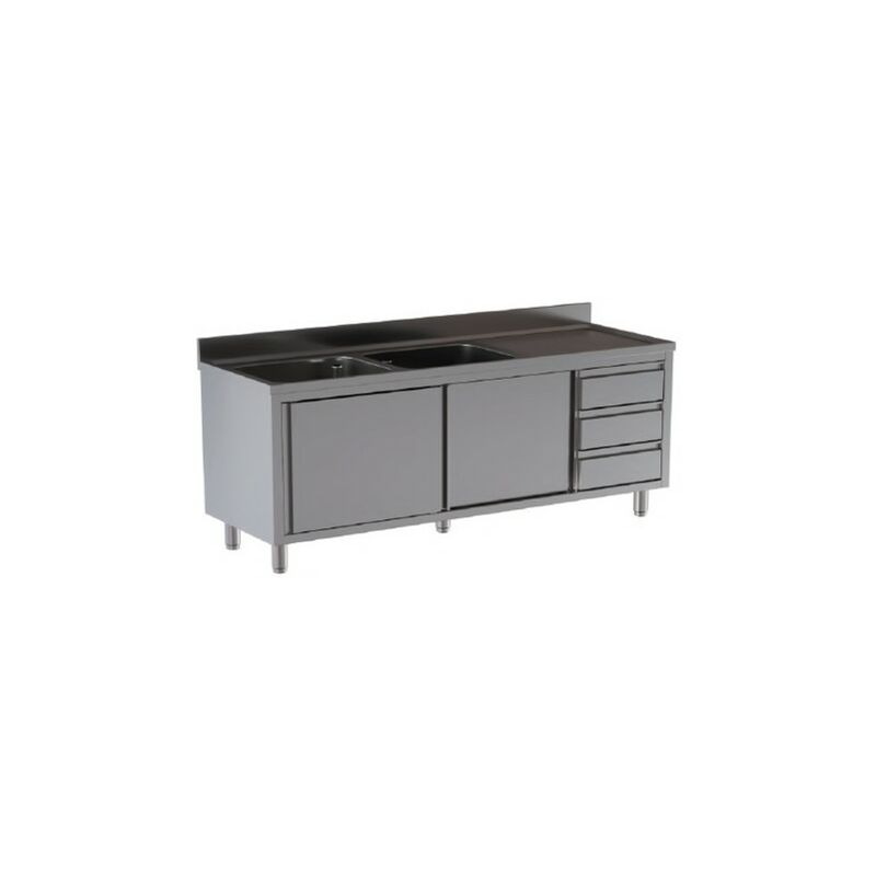 Lavello 150x70x85 acciaio inox 430 armadiato