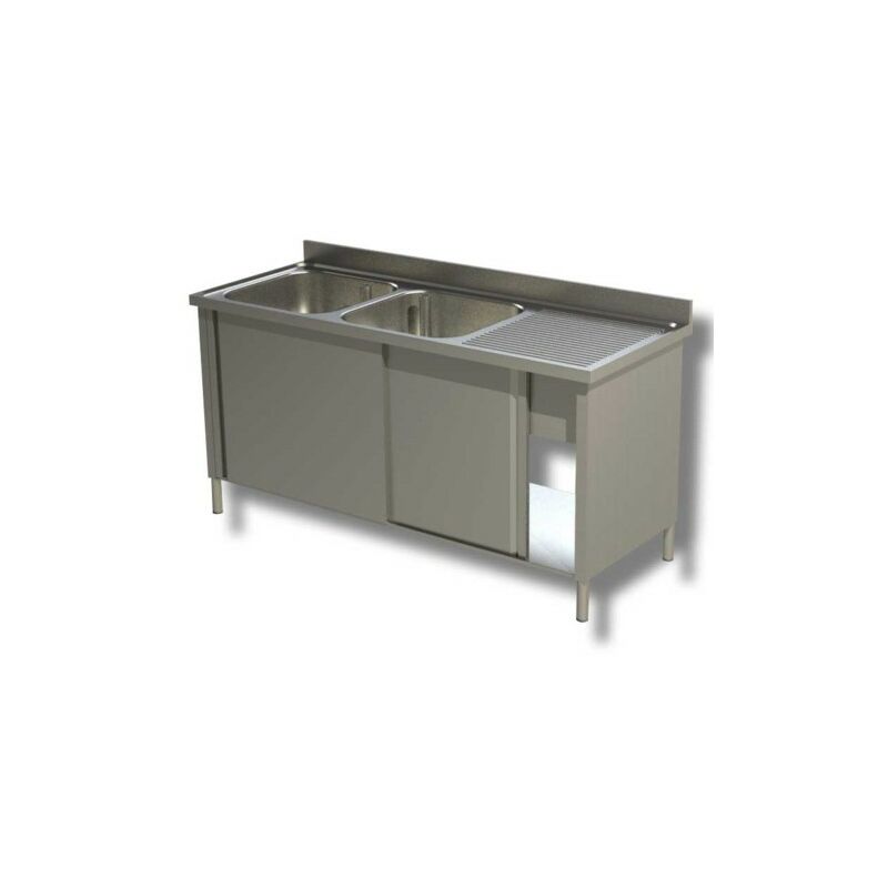 Lavello 150x70x85 acciaio inox 430 armadiato