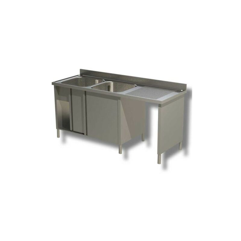 Lavello 160x60x85 acciaio inox 430 armadiato vano