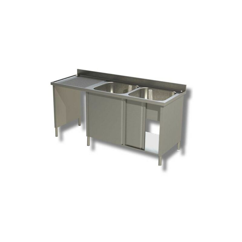 Lavello 160x60x85 acciaio inox 430 armadiato vano