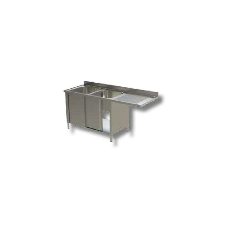 Lavello 160x70x85 acciaio inox 304 armadiato vano