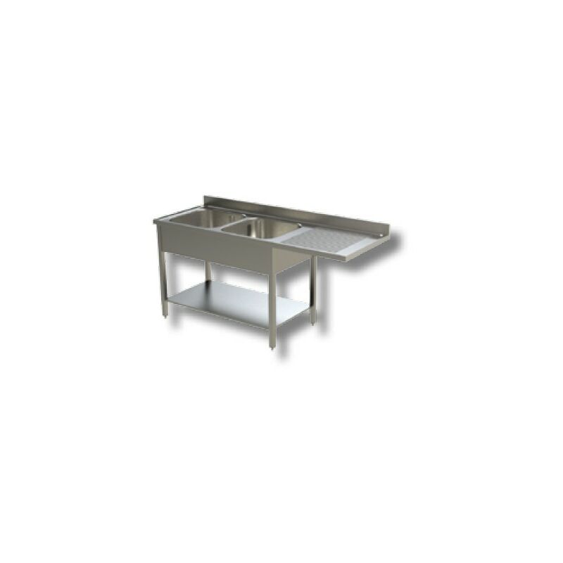 Lavello 160x70x85 acciaio inox 304 su gambe
