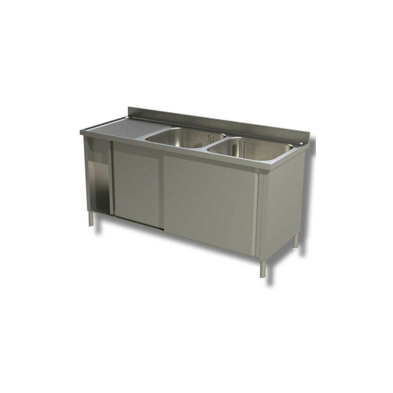 Lavello 170x60x85 acciaio inox 430 armadiato