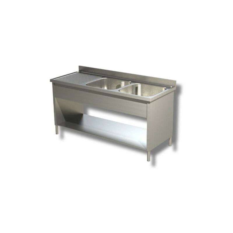 Lavello 170x70x85 acciaio inox 430 su fianchi