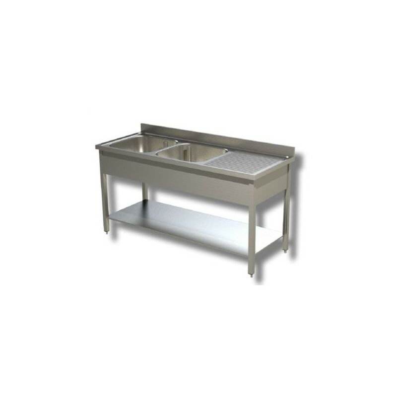 Lavello 170x70x85 acciaio inox 430 su gambe