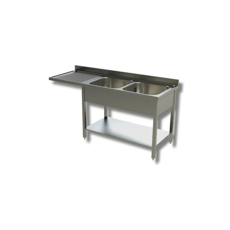 Lavello 180x60x85 acciaio inox 430 su gambe