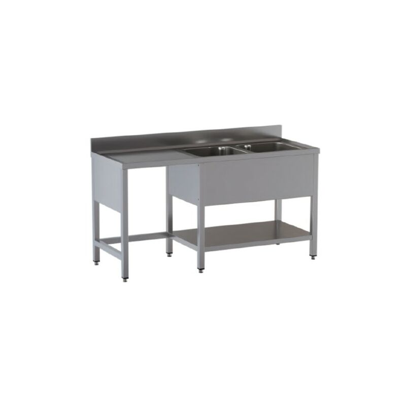 Lavello 180x60x85 acciaio inox 430 su gambe