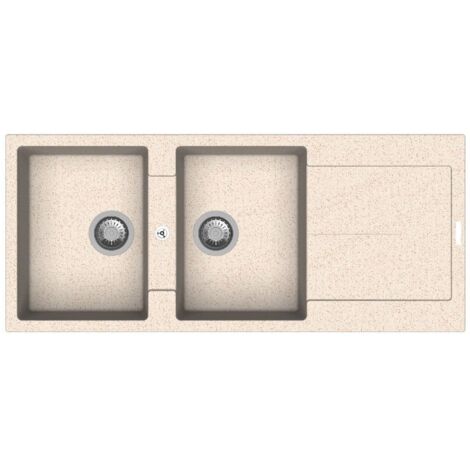 Lavello 2 vasche e gocciolatoio avena Enigma D200
