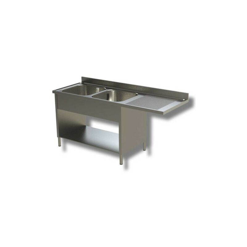 Lavello 200x60x85 acciaio inox 430 su fianchi