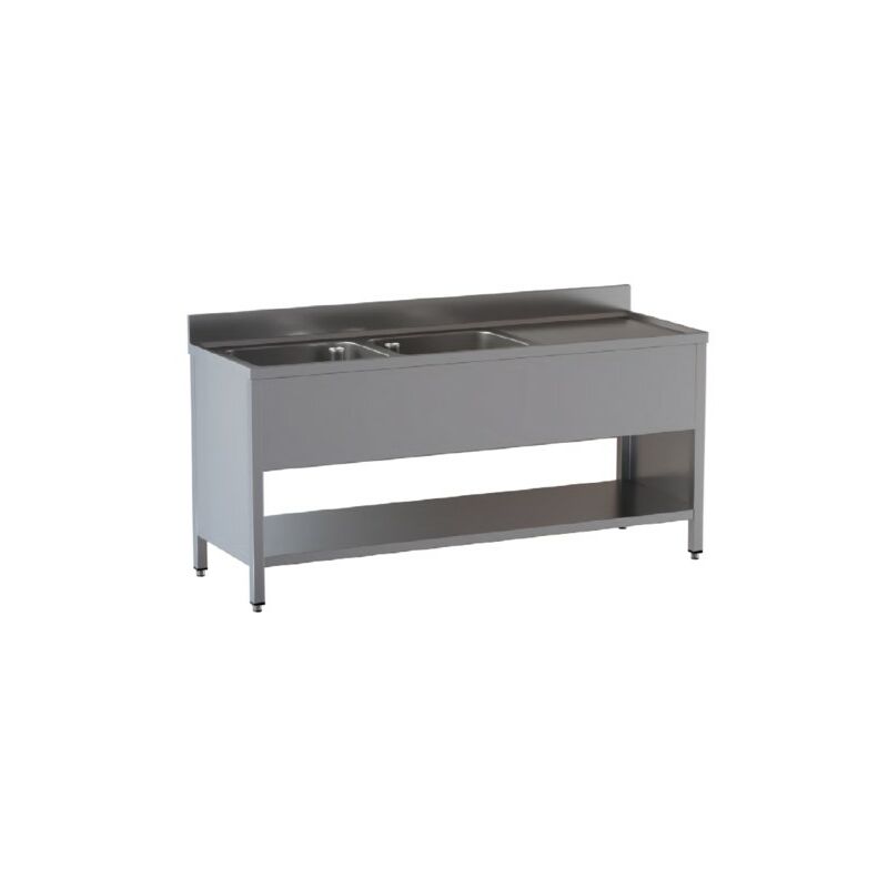 Lavello 200x70x85 acciaio inox 304 su fianchi