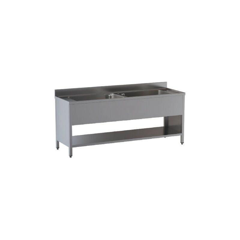 Lavello 200x70x85 acciaio inox 430 su fianchi