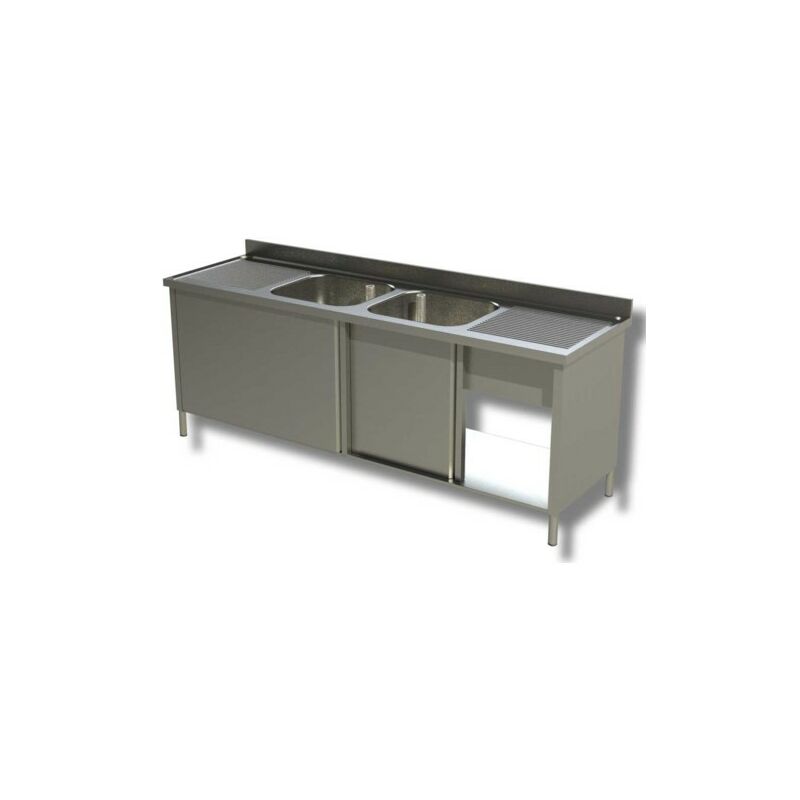 Lavello 240x70x85 acciaio inox 430 armadiato