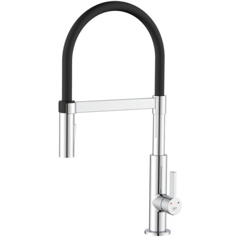 Lavello a bocca alta con doccetta idro-bric panama flessibili 3/8f da 40cm cromo - scarub1442cr
