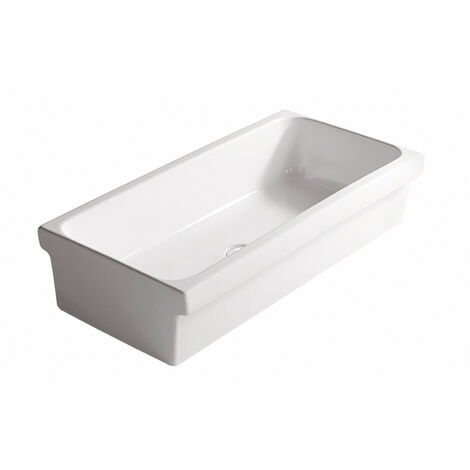 Lavello a canale Ninive cm. 120x45xh20 bianco lucido di Ceramica