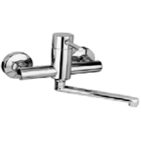 LAVELLO A PARETE CON BOCCA OVALE GIREVOLE - IN OTTONE CROMATO
