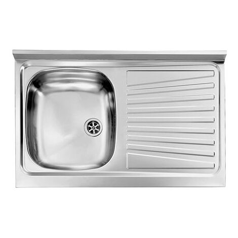 Lavello acciaio inox 1 vasca con gocciolatoio per cucina
