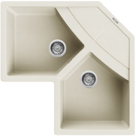Lavello Angolare Elleci Incasso Unico Corner Granitek Bianco Antico LGUCOR62