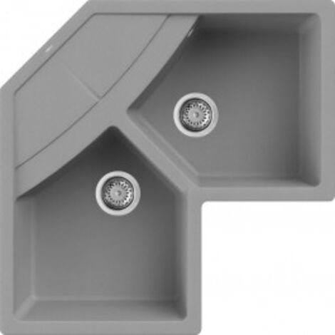 Lavello Angolare Elleci Incasso Unico Corner Granitek Grigio Cemento LGUCOR48
