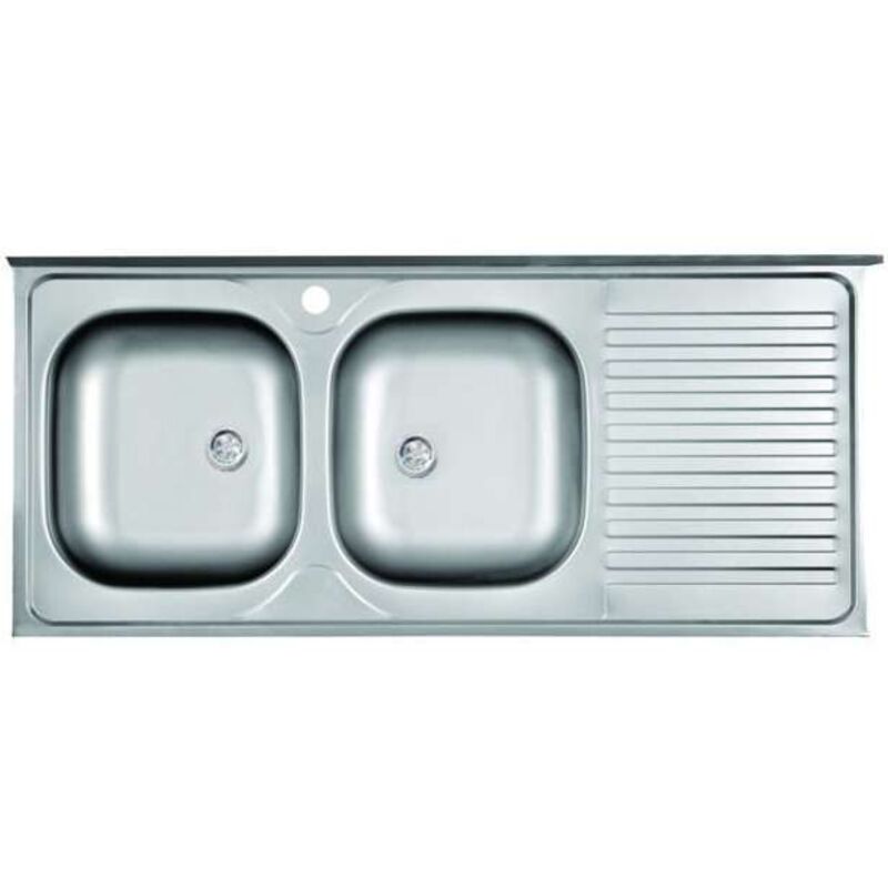 Lavello Appoggia 2 Vasche Sx C goccia 50x120cm Mabel