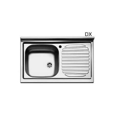 LAVELLO APPOGGIO IN ACCIAIO INOX CON 1 VASCHETTA cm. 80 gocciolatoio sx APELL
