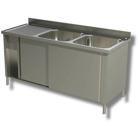 Lavello Cucina 2 Vasche con Gocciolatoio, Lavabo Cucina Da Incasso In  Acciaio Inox Lucido, Lavandino Cucina Acciaio Inox Antigraffio Filotop Olio  Antiaderente Lavello Sottotop 2 Vasche : : Fai da te