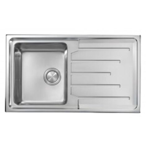 Lavello BRANDO F3" 1 vasca versione reversibile + gocciolatoio ACCIAIO INOX incasso SOPRATOP 86,0 X 50,0 prof. 21