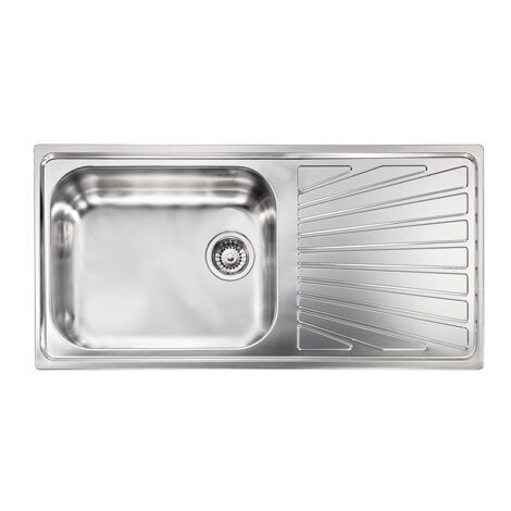 Lavello Cucina 100 X 50.Lavello Cometa 100x50 1 Vasca Destra Gocciolatoio Acciaio Inox 011446dcssp