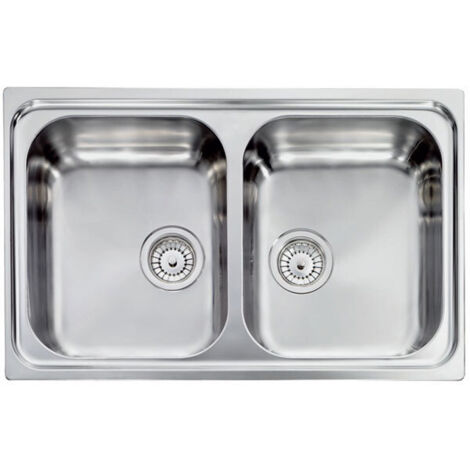 Lavello COMETA 79X50 2 vasche ACCIAIO INOX