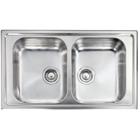 Lavello COMETA 86x50 2 vasche ACCIAIO INOX