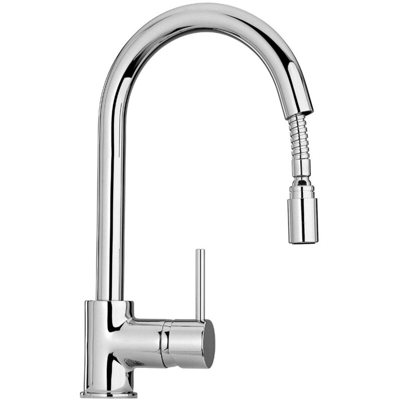 

Paini Rubinetteria - Mezclador de fregadero de cocina con ducha extraíble Paini Cox 78CR591 | Cromo