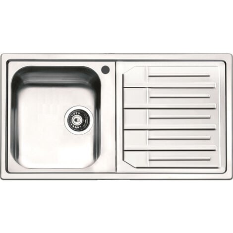 Lavello Cucina a vasca singola 86x50 cm in acciaio inox con gocciolatoio  sinistra - Vendita Online ItaliaBoxDoccia